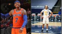 Cole Anthony and Carmelo Anthony